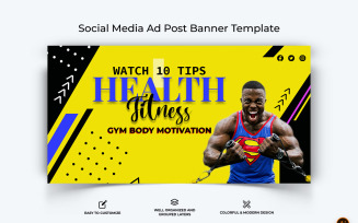Gym and Fitness Facebook Ad Banner Design-14