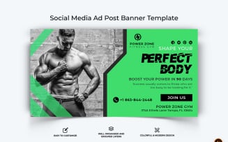 Gym and Fitness Facebook Ad Banner Design-19