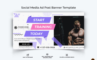 Gym and Fitness Facebook Ad Banner Design-20