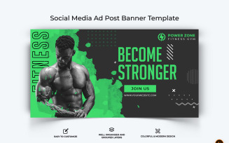 Gym and Fitness Facebook Ad Banner Design-24