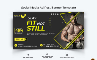 Gym and Fitness Facebook Ad Banner Design-27