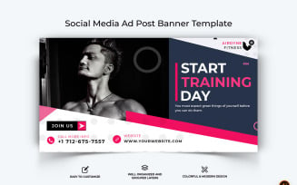 Gym and Fitness Facebook Ad Banner Design-28