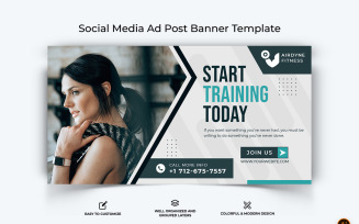 Gym and Fitness Facebook Ad Banner Design-31