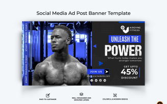 Gym and Fitness Facebook Ad Banner Design-32