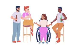 Friends at party semi flat color vector characters