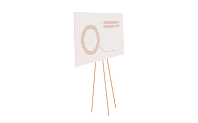 Presentation board semi flat color vector object Illustration