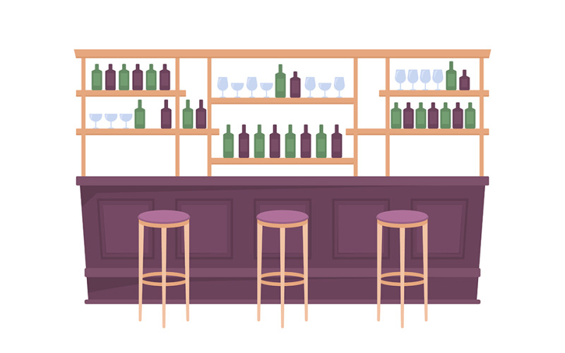 Bar arrangement semi flat color vector object Illustration