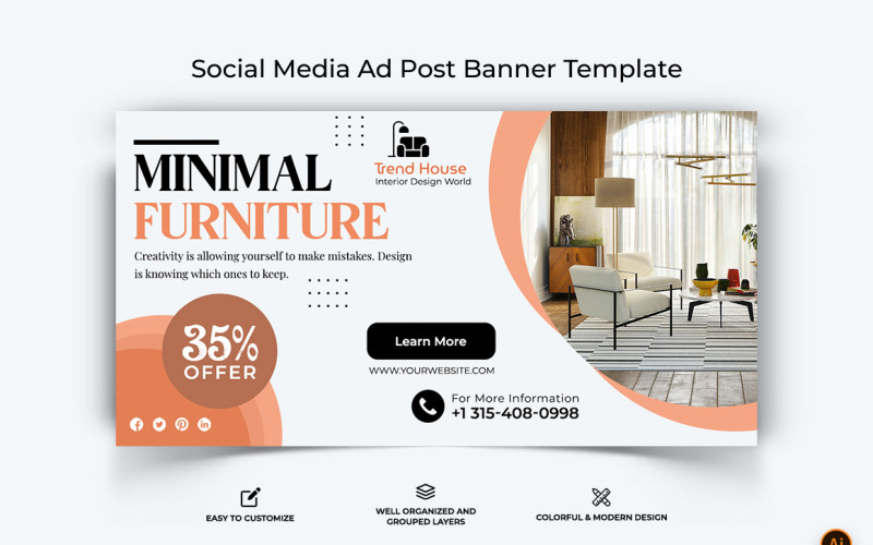 Interior Facebook Ad Banner Design-11 Social Media