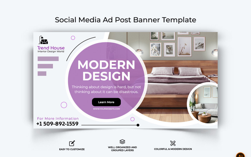 Interior Facebook Ad Banner Design-12 Social Media