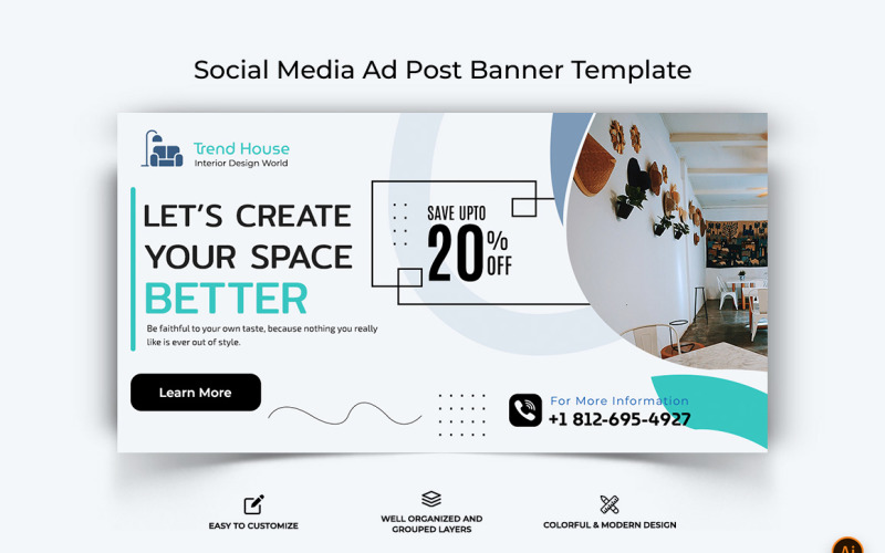 Interior Facebook Ad Banner Design-13 Social Media