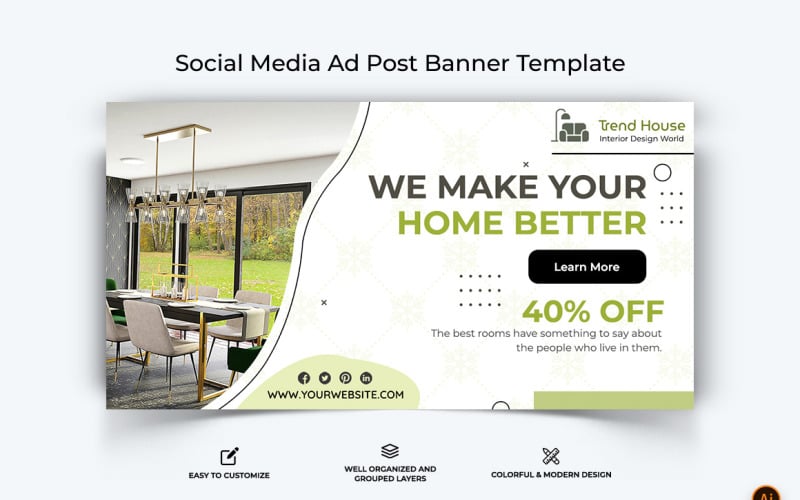 Interior Facebook Ad Banner Design-15 Social Media