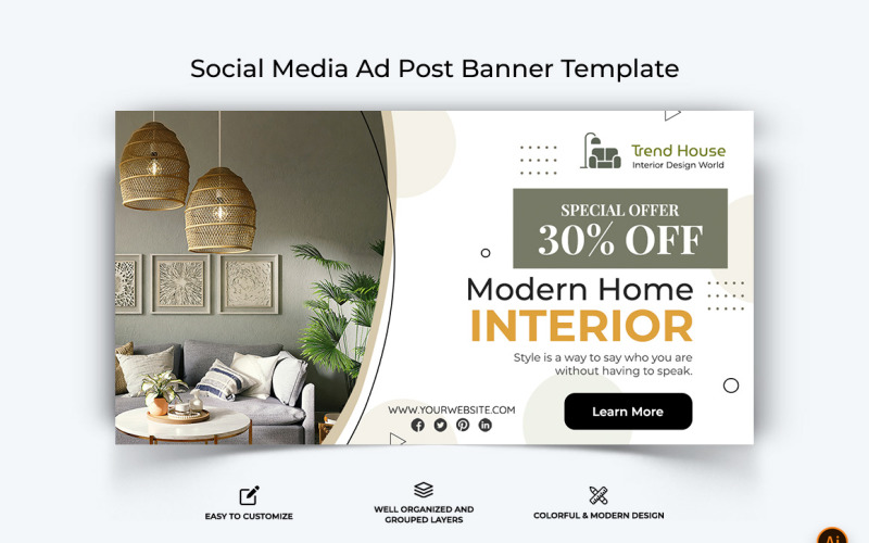Interior Facebook Ad Banner Design-16 Social Media