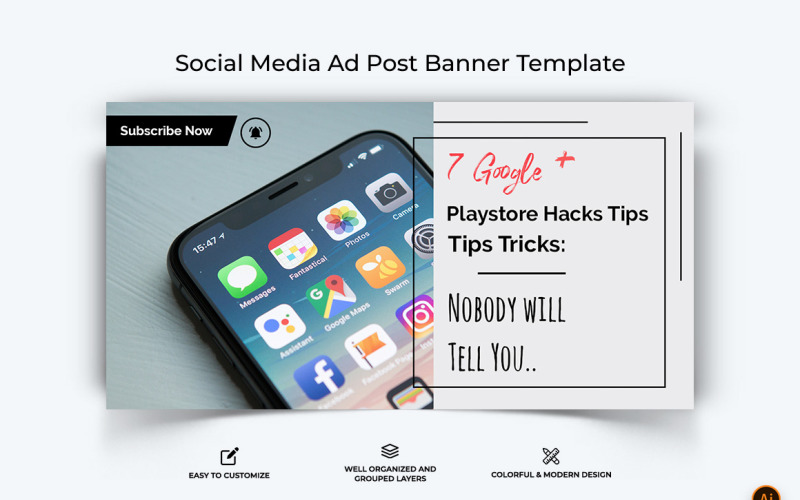 Mobile Tips and Tricks Facebook Ad Banner Design-16 Social Media