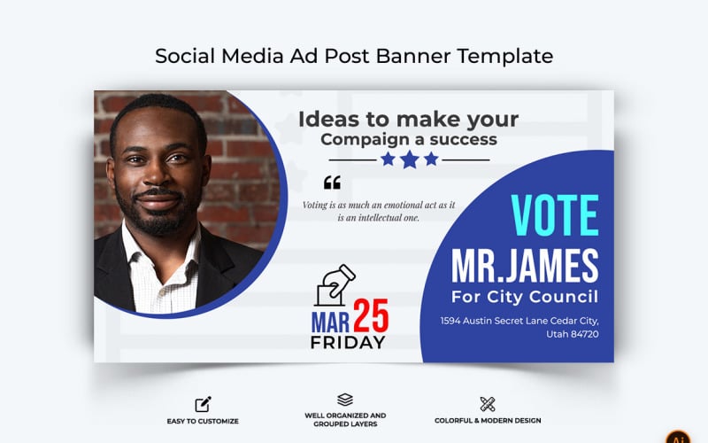 Political Campaign Facebook Ad Banner Design-01 Social Media