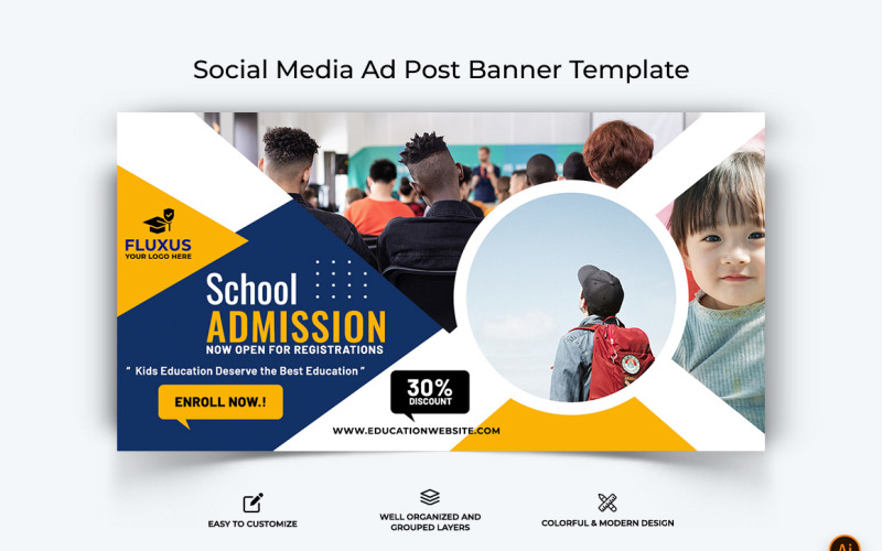School Admissions Facebook Ad Banner Design-18 Social Media