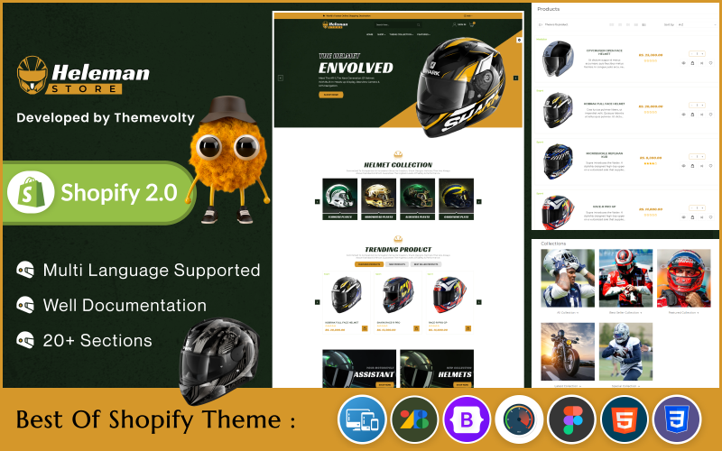Heleman - Mega Helmets Shopify 2.0 Premium Theme Shopify Theme