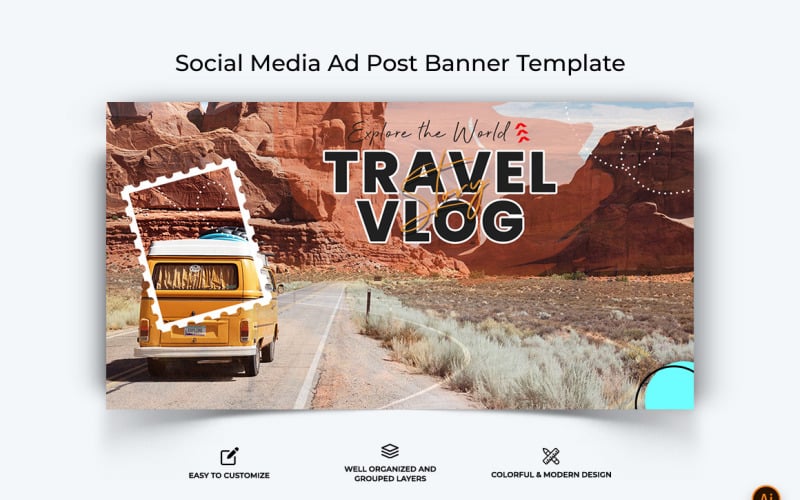 Travel Facebook Ad Banner Design-03 Social Media