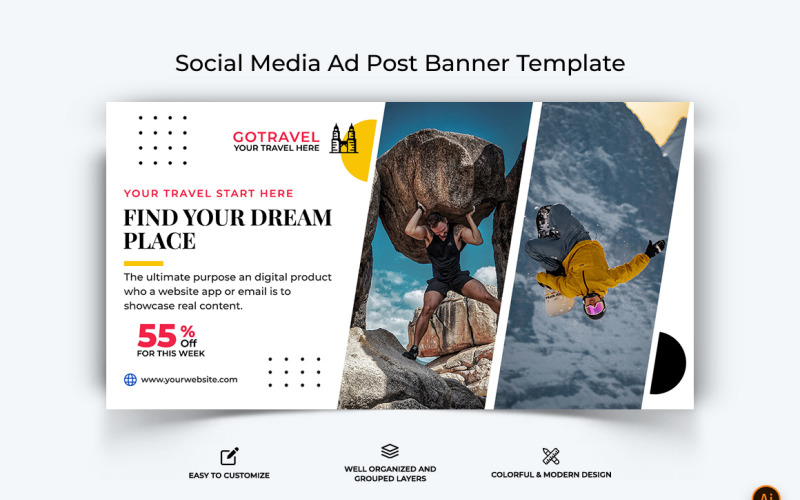 Travel Facebook Ad Banner Design-19 Social Media
