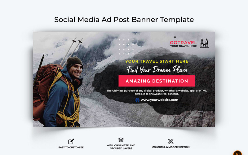 Travel Facebook Ad Banner Design-21 Social Media