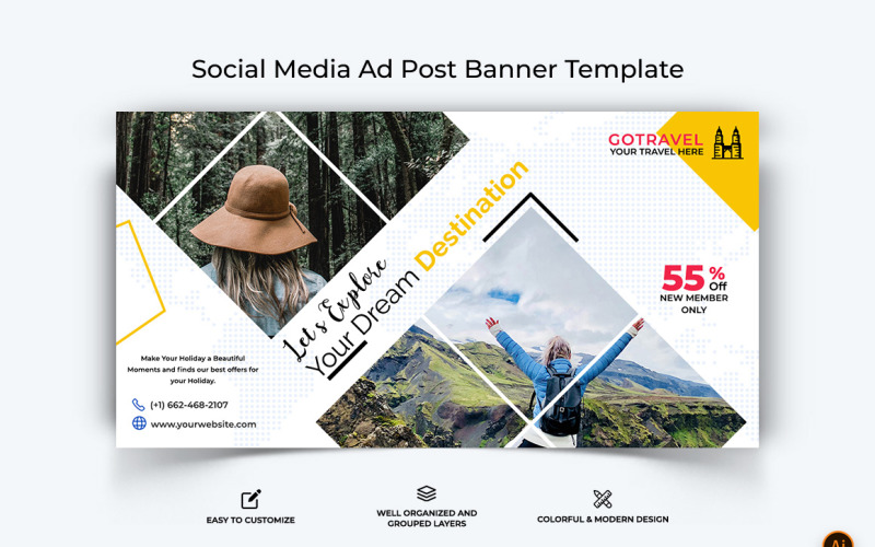Travel Facebook Ad Banner Design-22 Social Media
