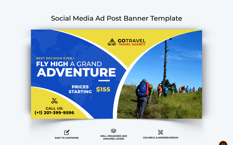 Travel Facebook Ad Banner Design-23 Social Media