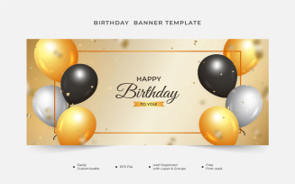 Birthday Banner with Golden Confetti