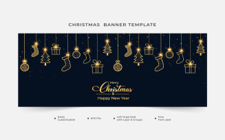 Christmas Banner with a Dark Background
