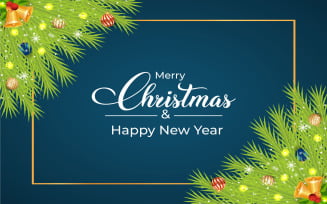 Christmas Banner with Blue Background