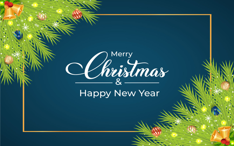 Christmas Banner with Blue Background Social Media