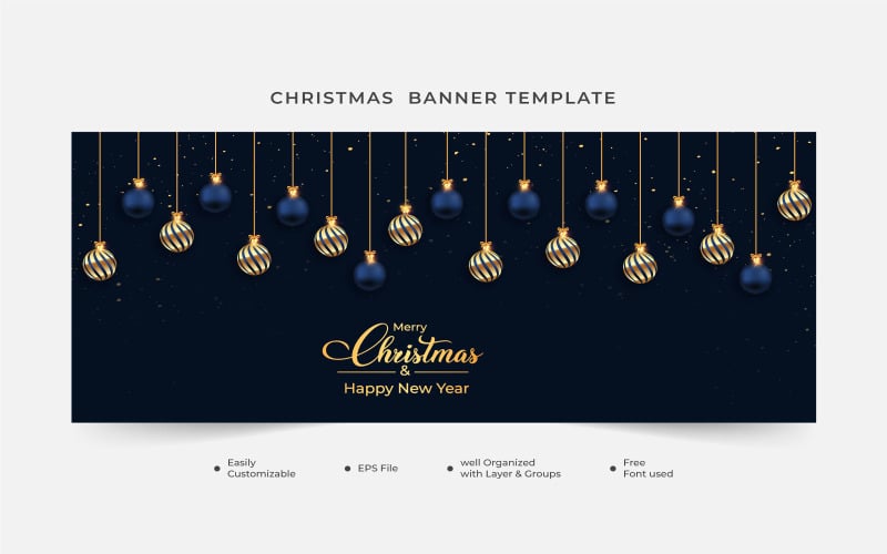 Christmas Banner with Decoration elements Social Media