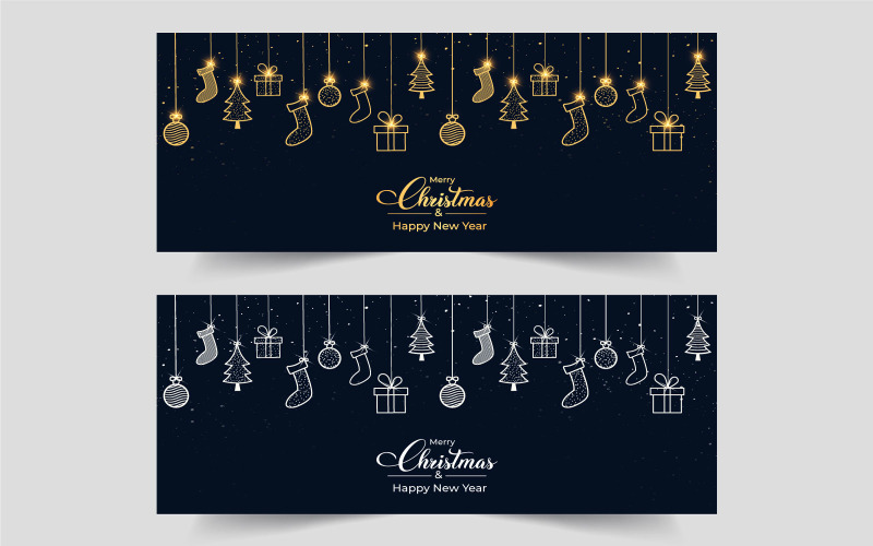 Christmas Banner with Elegant Background Social Media