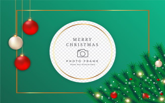 Christmas Photo Frame Decoration with green leaves