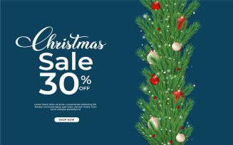 Christmas Sales Banner with Ball Element