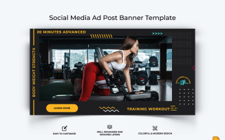 Gym and Fitness Facebook Ad Banner Design-007