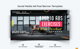 Gym and Fitness Facebook Ad Banner Design-012