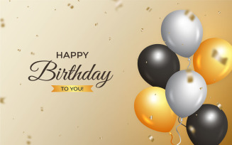Happy Birthday Wish with Golden Confetti