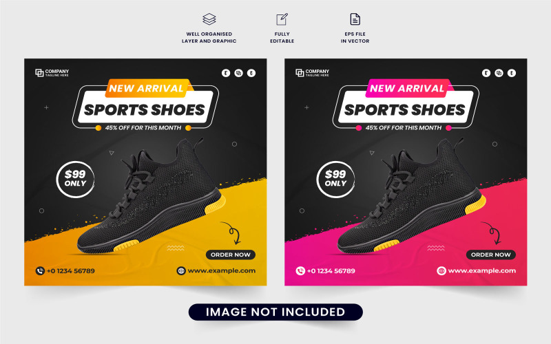Shoe business promotion template vector Social Media