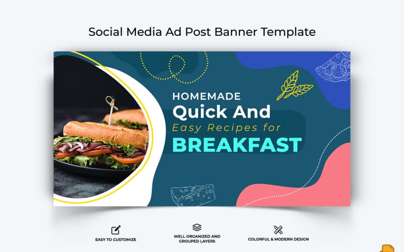 Food and RestaurantFacebook Ad Banner Design-004 Social Media