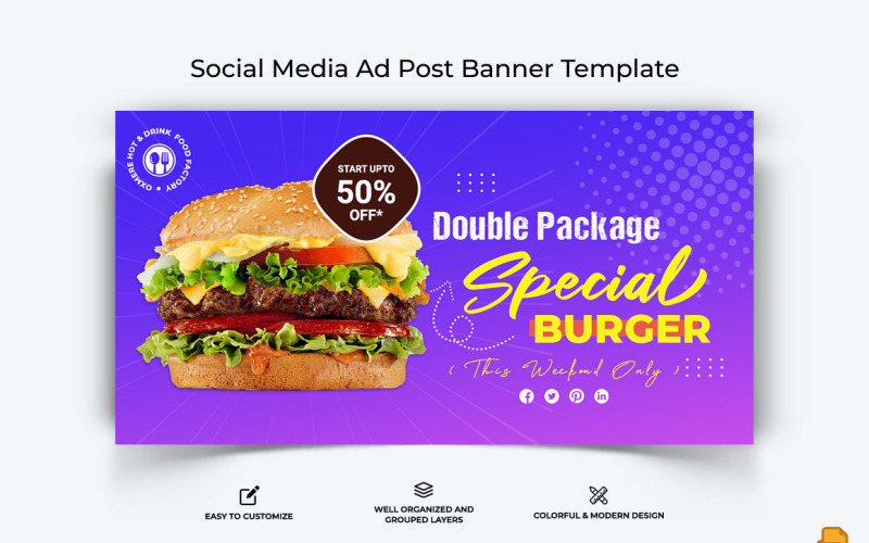 Food and RestaurantFacebook Ad Banner Design-024 Social Media