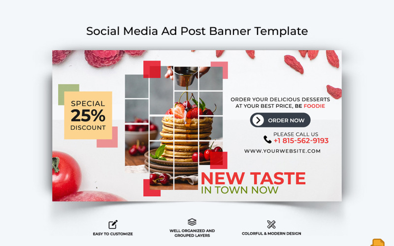 Food and RestaurantFacebook Ad Banner Design-047 Social Media