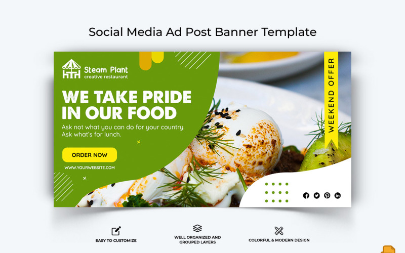 Food and RestaurantFacebook Ad Banner Design-056 Social Media