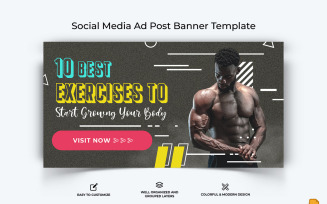Gym and Fitness Facebook Ad Banner Design-013