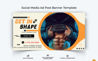 Gym and Fitness Facebook Ad Banner Design-018