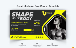 Gym and Fitness Facebook Ad Banner Design-029