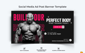 Gym and Fitness Facebook Ad Banner Design-030