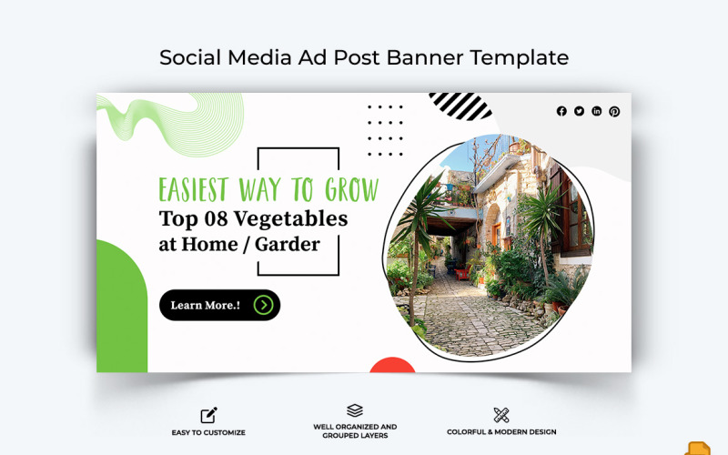 Home Gardening Facebook Ad Banner Design-001 Social Media