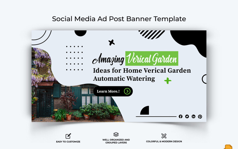 Home Gardening Facebook Ad Banner Design-002 Social Media