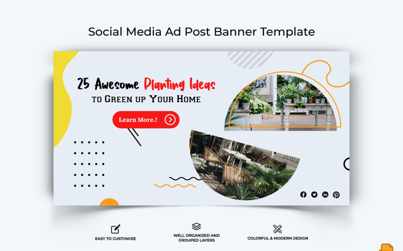 Home Gardening Facebook Ad Banner Design-006 Social Media