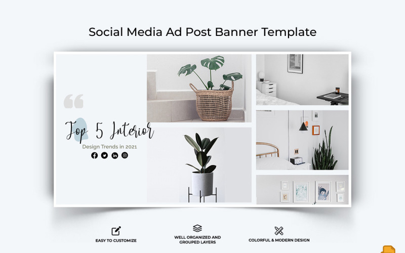 Interior Design Facebook Ad Banner Design-007 Social Media