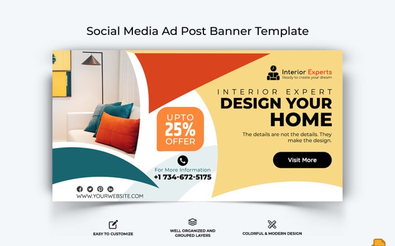 Interior Design Facebook Ad Banner Design-020 Social Media